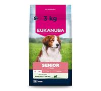 EUKANUBA Life Care Croquettes Chien Senior Petite Moyenne Races, Riche en Agneau & Riz, Glucosamine, Oméga 3&6, FOS, sans colorants, arômes artificiels ni OGM - 3 kg