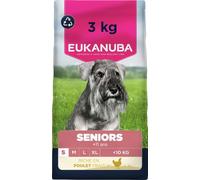 EUKANUBA Life Care Croquettes Chien Senior Petite Race 11 Ans et Plus, Riche en Poulet Frais, Glucosamine, chondroïtine, L-carnitine, prébiotiques, sans colorants, arômes artificiels ni OGM - 3 kg