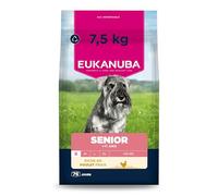 EUKANUBA Life Care Croquettes Chien Senior Petite Race 11 Ans et Plus, Riche en Poulet Frais, Glucosamine, chondroïtine, L-carnitine, prébiotiques, sans colorants, arômes artificiels ni OGM - 7,5 kg
