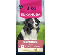 EUKANUBA Life Care Croquettes Chien Senior Race Moyenne 10 Ans et Plus, Riche en Poulet Frais, Glucosamine, chondroïtine, L-carnitine, prébiotiques, sans colorants, arômes artificiels ni OGM - 3 kg