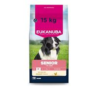 EUKANUBA Life Care Croquettes Chien Senior Race Moyenne 10 Ans et Plus, Riche en Poulet Frais, Glucosamine, chondroïtine, L-carnitine, prébiotiques, sans colorants, arômes artificiels ni OGM - 15 kg
