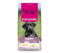 EUKANUBA Life Care Croquettes Chiots Grande Race 1à 12 Mois, Riche en Poulet Frais, Croissance optimale - DHA, Calcium, Oméga 3&6, prébiotiques FOS, sans colorants, arômes artificiels ni OGM - 15 kg
