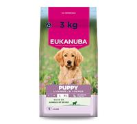EUKANUBA Life Care Croquettes Chiots & Junior Grande Race 1 à 18 mois, Races Géantes 24 mois, Riche en Agneau & Riz, DHA, Calcium, Oméga 3&6, FOS, MOS, Sans colorants, arômes artificiels ni OGM - 3 kg
