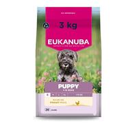 EUKANUBA Life Care Croquettes Chiots Petite Race 1à 12 Mois, Riche en Poulet Frais, Croissance optimale - DHA, Calcium, Oméga 3&6, prébiotiques FOS, sans colorants, arômes artificiels ni OGM - 3 kg