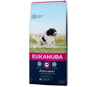 EUKANUBA Life Care Croquettes Chien Adulte Moyenne Race 1 à 7 Ans, Riche en Poulet Frais, Maintient d’Un Poids Optimal, L-Carnitine, Oméga 3&6, FOS, sans colorants, arômes artificiels ni OGM - 15 kg