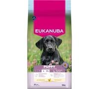EUKANUBA Life Care Croquettes Chiots Grande Race 1à 12 Mois, Riche en Poulet Frais, Croissance optimale - DHA, Calcium, Oméga 3&6, prébiotiques FOS, sans colorants, arômes artificiels ni OGM - 15 kg