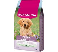 EUKANUBA Life Care Croquettes Chiot/Junior Grande Race 1 à 18 mois, Race Géante 1 à 24 mois, Riche en Agneau & Riz, DHA, Calcium, Oméga 3&6, FOS, MOS, Sans colorants, arômes artificiels ni OGM - 12 kg
