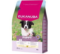 EUKANUBA Life Care Croquettes Chiots Moyenne Race 1à 12 Mois, Riche en Poulet Frais, Croissance optimale - DHA, Calcium, Oméga 3&6, prébiotiques FOS, sans colorants, arômes artificiels ni OGM - 3 kg