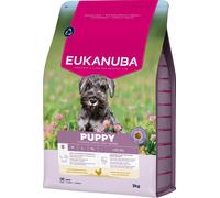 EUKANUBA Life Care Croquettes Chiots Petite Race 1à 12 Mois, Riche en Poulet Frais, Croissance optimale - DHA, Calcium, Oméga 3&6, prébiotiques FOS, sans colorants, arômes artificiels ni OGM - 3 kg