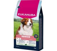 EUKANUBA Life Care Croquettes Chien Senior Petite Moyenne Races, Riche en Agneau & Riz, Glucosamine, Oméga 3&6, FOS, sans colorants, arômes artificiels ni OGM - 12 kg