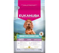 EUKANUBA Sensitive Digestion Aliment pour Chiots au Poulet et au Riz très digestible - Aliment Sec Special Care adapté à l’estomac des Chiens Juniors sujets aux Troubles digestifs, 2,3 kg