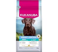 Eukanuba Weight Control Nourriture pour Chien au Poulet pour Grandes pelouses, par Exemple comme Les Chiens stérilisés/castrés - Nourriture sèche spéciale Faible en Gras pour Maintenir Le Poids ou