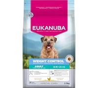 Eukanuba Weight Control Nourriture pour Chiens avec Poulet pour Chiens de Petite et Moyenne Races - Nourriture sèche spéciale Faible en Gras pour Le Maintien du Poids ou pour Les régimes en Cas