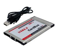 EUKKIC Adaptateur de Carte PCMCIA vers USB 2.0 CardBus Double 2 Ports 480M pour Ordinateur Portable