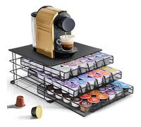 Eukue Porte Capsule pour Dolce Gusto 108 PCs, 3 Tiroirs à Capsules Rangement avec Support Métal, Grande Support Dosette Antidérapants avec Surface Anti-Vibration pour La Maison, Bureau, Café
