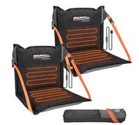EULANT 2 Pièces Chauffant Coussin de Stade Gonflable avec Dossier, Résistant à l'eau Sièges au Sol avec Dossier, Chaise Plage pour Camping Kayak Randonnée Evénements Sportifs Concerts