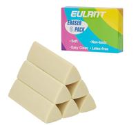 EULANT Lot de 6 Gommes Triangulaires, Gomme Douces 2B pour Bureau Scolaire, Croquis, Peinture, Arts Visuels