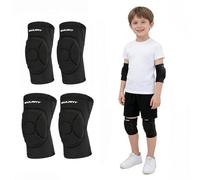 EULANT Souple Genouillères et Coudières pour Enfants/Adolescents, Ensemble de Protections Extensibles pour Danse, Gardien de but, Volley-ball, Football, VTT, Patinage, Cyclisme, Patinage, S
