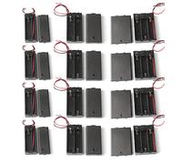 EULAPGOE 12 Pièces Porte-Piles AA avec Interrupteur et Couvercle, 1.5V-4.5V Boîtier Porte-Piles en Plastique avec Câble Métallique et Interrupteur on/Off