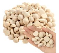EULAPGOE 200pcs Boules Semi-Rondes Naturelles Non Finies en Bois - Perles Décoratives Pour la Fabrication D'Artisanat