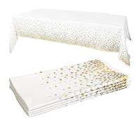 EULAPGOE 4 Pièces Nappes Jetables Halloween,Nappes Imperméables Blanc Nappe de Table Fête Protection Décoration de Table Rectangulaires 137 * 274 cm pour Picnic,Exterieur,Jardin,Anniversaire