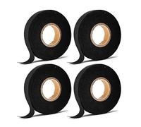 EULAPGOE 4 Pièces Ruban Adhésif Isolant Noir, 19 mm x 20 m Ruban Tissé Ruban Adhésif Imperméable Duct Tape pour Faisceaux de Câbles Ruban Adhésif Électrique