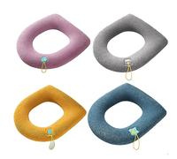 EULAPGOE Housse de Siège de Toilette 4 Pièces, Siège Toilette Domestique, Épaissir Housse pour Abattant de WC Coussins, Housse de WC, pour d'Hôtel Familial