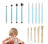 EULAPGOE Kit Outils de Sculpture en Argile - 14 Pièces avec Outils en Bois, Silicone et Acier Inoxydable, Kit pour Débutants et Professionnels, Idéal pour Sculpture, Modelage et Artisanat - Pratique