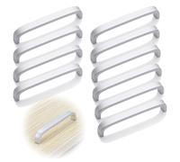 EULAPGOE meuble cuisine, 10 Pièces Poignée De Porte d'Armoire de Cuisine en Aluminium Argenté, Alliage d'Aluminium de Poignée de Tiroir d'Argent, pour Armoires de Cuisine, Avec Des 96mm/3.7in