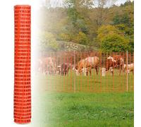 Eulenke 50 m - Hauteur : 100 cm - Clôture mobile - Filet de protection en plastique - Filet de sécurité - Clôture de capture - Polyvalent - Orange - 1 rouleau de 50 m