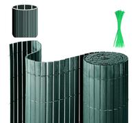 Eulenke Canisse en PVC Brise Vue 160 x 500 cm, Trois Renforts nervurés, clôture d'intimité avec Serre-câbles, Lattes intérieures renforcées, Brise-Vue pour Balcon, clôture, Jardin, Vert