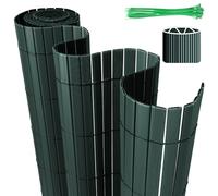 Eulenke Canisse en PVC Brise Vue, clôture d'intimité 80 x 600 cm avec Serre-câbles, Structure intérieure en W, Lattes renforcées, Brise-Vue pour clôture de Jardin, terrasse, Vert