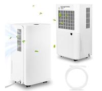 Eulenke Déshumidificateur d’Air Électrique 16L/jour, 3 Modes de Fonctionnement, Affichage Numérique, Tuyau d'évacuation, Minuterie, Déshumidificateur Silencieux pour Caves, Chambres, Buanderies