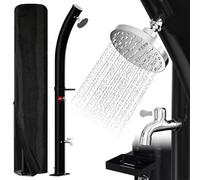 Eulenke Douche solaire arquée 20 litres max. 60 °C avec capot de protection, pommeau de douche 360° et robinet, raccord tuyau d'arrosage, douche de camping, douche de piscine