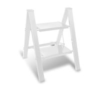 Eulenke Échelle pliable à 2 marches - Légère - Pliable - Escabeau debout - Marchepied en aluminium - Antidérapante - Avec protection à rabat - Échelle pliante pour la maison, la cuisine - Charge