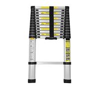 Eulenke Échelle télescopique 3,8 m, echelle Pliante antidérapante, Polyvalente en Aluminium de qualité supérieure, Interrupteur de sécurité, escabeau telescopique Charge maximale : 150 kg