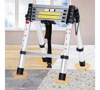 Eulenke Échelle télescopique en Aluminium 2,0 m + 2,3 m, Multifonction echelle Pliante, Échelle Extensible Antidérapante Charge maximale : 150 kg, échelle de Toit Haute sécurité Grande applicabilité