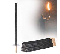Eulenke Lot de 10 Torches en cire, Durée de combustion 100 min avec longue poignée, protection des mains, torches d'extérieur pour randonnée, fête et jardin