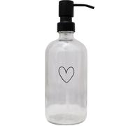 Eulenschnitt Distributeur de Savon Coeur en Verre Transparent - 500 ml