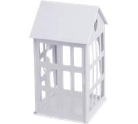 Eulenschnitt Maison en Métal Blanche - medium (11,5 x 11,5 x 20 cm)
