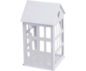 Eulenschnitt Maison en Métal Blanche - medium (11,5 x 11,5 x 20 cm)
