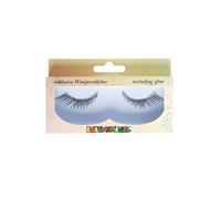 Eulenspiegel 000922 - Cils artificiels, noirs croisés, avec ruban scintillant argent, 1 ml de colle spéciale pour cils, instructions, pour carnaval, fête à thème