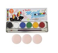 Eulenspiegel 206003 - Maquillage aqua professionnel, 6 couleurs, palette métallique