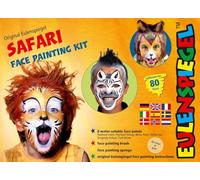 Eulenspiegel - 208120 - Palette de maquillage Safari Face, 8 couleurs aquatiques professionnelles, 1 éponge, 1 pinceau, 1 guide de maquillage