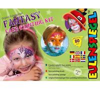 Eulenspiegel 208137 - Palette de Maquillage Fantasy Face, 8 Couleurs Aquatiques Professionnelles, 1 éponge, 1 Pinceau, 1 Guide de Maquillage