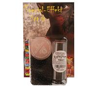 Eulenspiegel 406069 - Kit d'effets spéciaux 6, 1 stick sanguin 15 ml, 1 cire à effets 12 ml, 1 éponge à barbe, 1 spatule, Kit de maquillage, Halloween