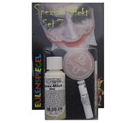 Eulenspiegel 406076 - Set effet spécial 7, 1 lait latex, 1 cire à effet, 1 mastic sensible, 1 éponge à barbe et 1 spatule, set de maquillage, Halloween