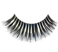 Eulenspiegel - Faux cils noir/argent | Avec 1 ml de colle et un mode d'emploi, pour le carnaval et les soirées à thème