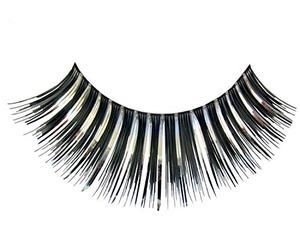 Eulenspiegel - Faux cils noir/argent | Avec 1 ml de colle et un mode d'emploi, pour le carnaval et les soirées à thème