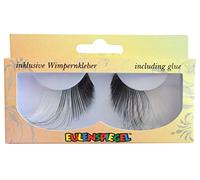 Eulenspiegel - Faux cils noir et blanc | Effet cils longs, avec 1 ml de colle spéciale pour faux cils et mode d'emploi, pour le carnaval et les soirées à thème